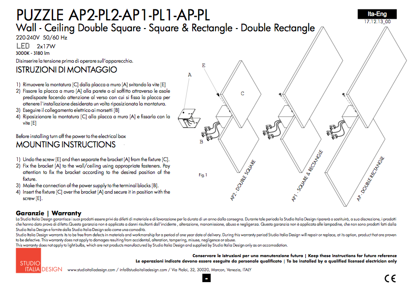 Puzzle Square-Rectangle LED AP/PL